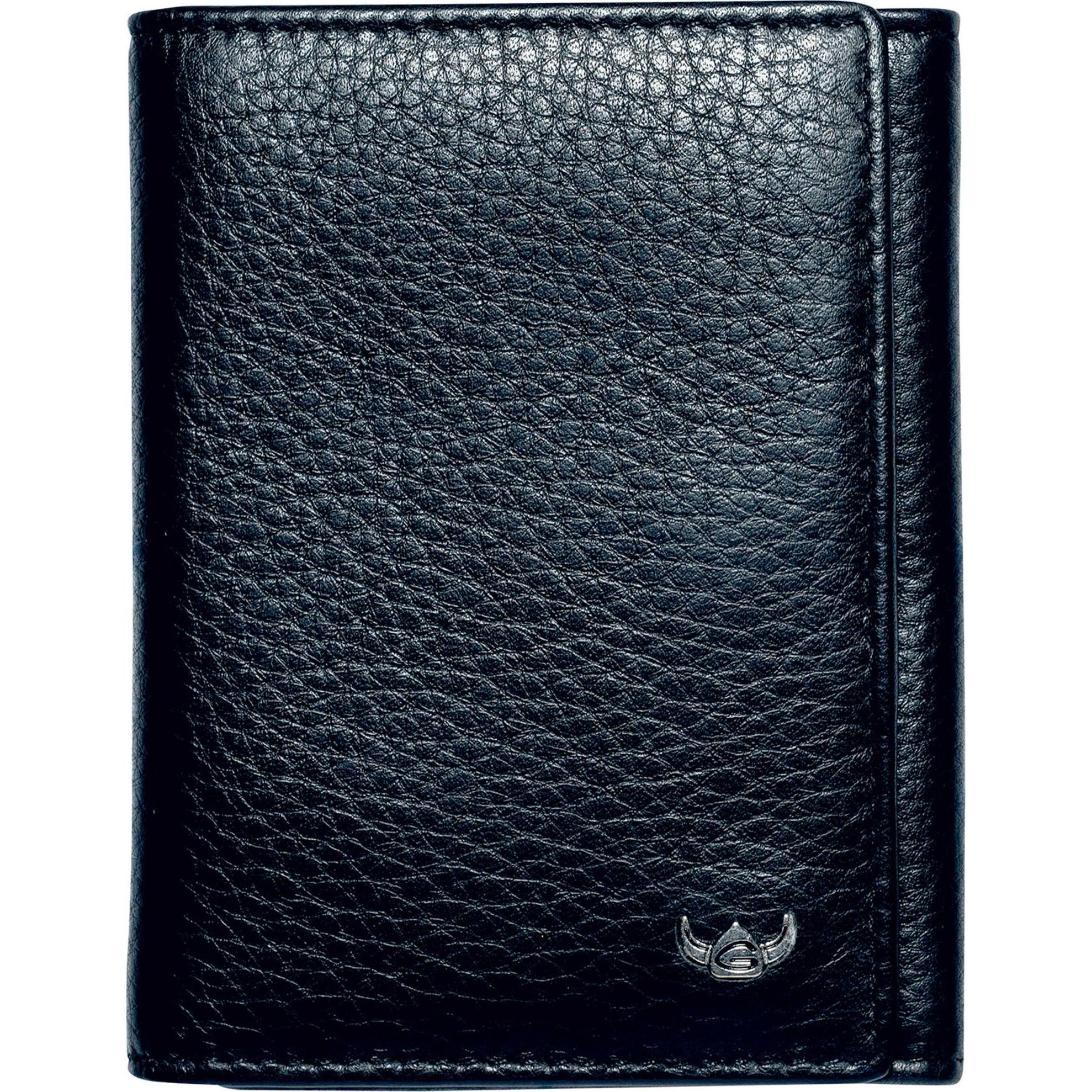 Golden Head, Herren, Portemonnaie, Capri Geldbörse RFID Schutz Leder 8 cm, Schwarz