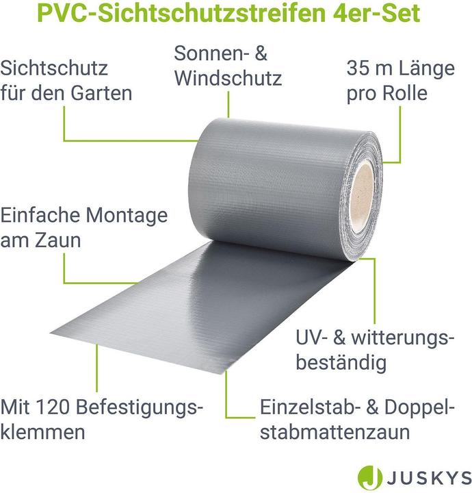 Actual product image Juskys PVC privacy strips set of 4