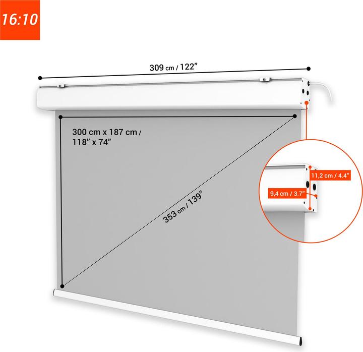 Productafbeelding Celexon Expert - scherm - plafondmontage mogelijk, geschikt voor wandmontage - gemotoriseerd (139", 16:10)