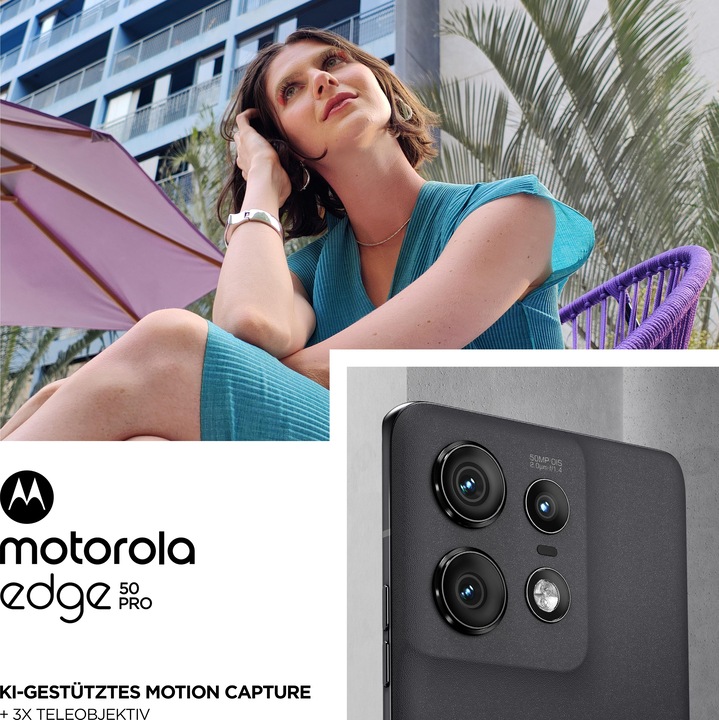 Produktbild Motorola Edge 50 Pro (512 GB, Black Beauty, 6.67", SIM + eSIM, 50 Mpx, 5G)