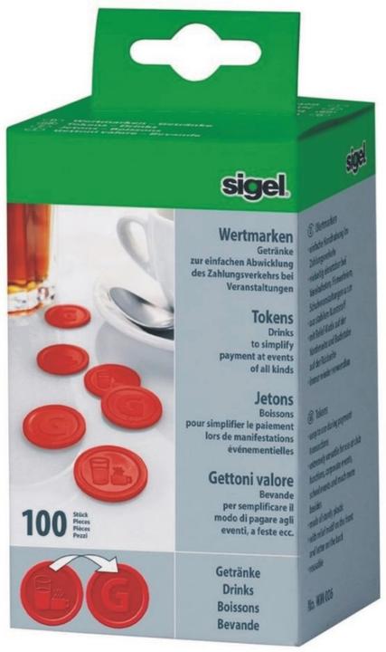 Label énergétique Sigel Jetons contre-valeurs Boissons