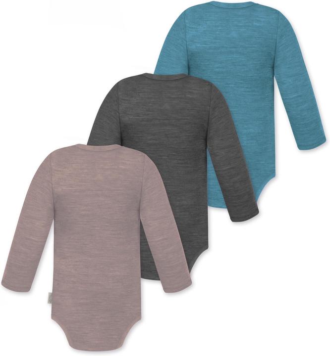 Actual product image Normani 3-pack baby merino long-sleeved body "Tuai" - 9403 (86)