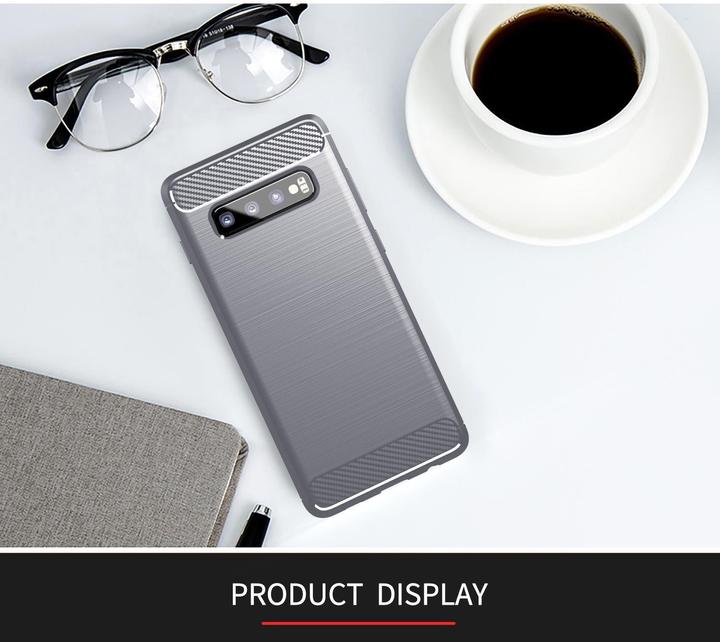 Actual product image Cadorabo TPU Ultra Slim carbon stainless steel combo cover (Samsung Galaxy S10)
