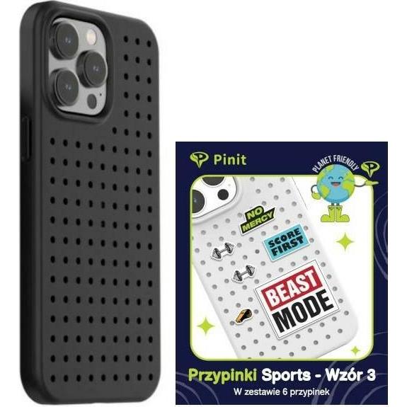 Pinifit Zestaw Etui Pinit Dynamic + Sports Pin iPhone 14 Pro Max 6.7" czarny/black wzór 3 (Apple iPhone 14 Pro Max), Sma...