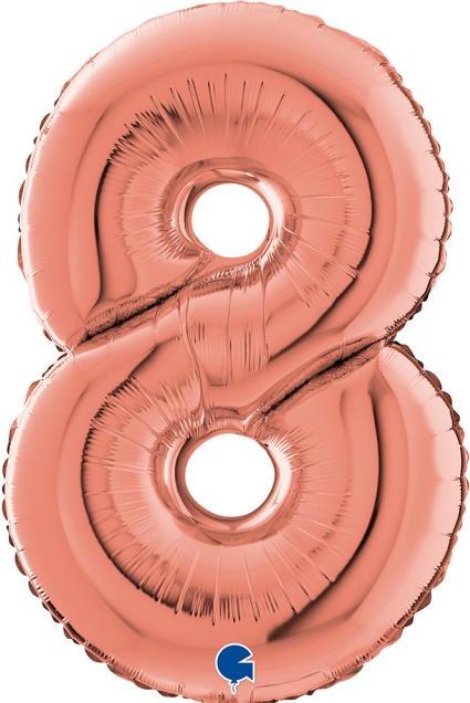 Produktbild Grabo Folienballon Zahlenballons 8 Rose - 66cm leer (1 x)