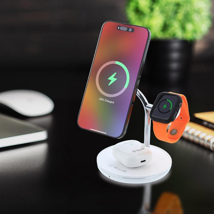 Actual product image Tellur 3in1 MagSafe Wireless Desk Charger (22.50 W)