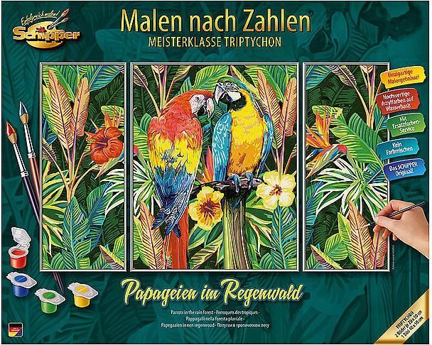 Actual product image Schipper Painting by numbers parrots in the rainforest