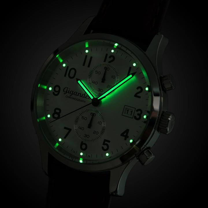 Actual product image Gigandet Elegantes analoges Chronographen-Armbanduhren mit Lederband und 50 m wasserdicht (Chronograph)