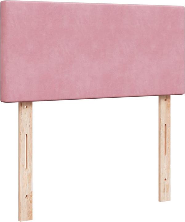 Actual product image VidaXL Boxspring bed Upholstered bed Single bed Mattress Pink 80x200cm Velvet (80 x 200 cm)