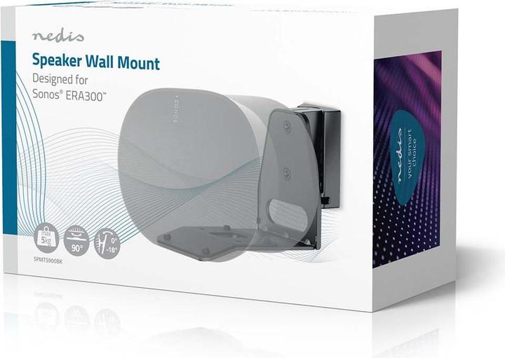 Produktbild Nedis Lautsprecherhalter - Kompatibel mit: Sonos Era300 - Wand - 5 kg - Drehgelenk/Neigung - kippbar (1 Stk., Wandmontage, Drehbar, Neigbar)