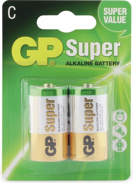 GP Batteries 1x2 Super Alkaline 1,5V C Baby LR14 (2 Stk., C, 1400 mAh)