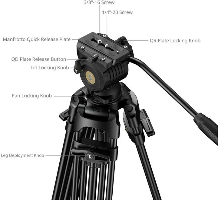 Produktbild SmallRig FSD14 FreeSpeed Hochleistungs-Stativ aus (Kunststoff, Metall)