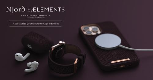 Immagine prodotto Njord Cinturino Per Orologio Eldur (45 mm, 44 mm, Pelle Vegan, Chiusura in acciaio inox, Pelle di salmone)