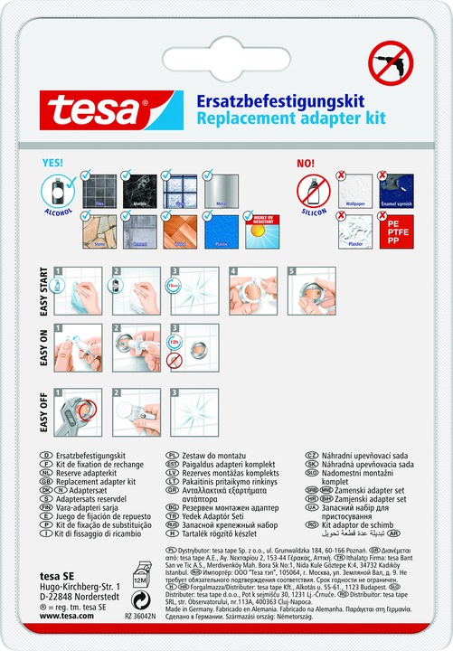 Produktbild tesa Power.Kit Befestigungsadapter BK20, selbstklebendes Ersatzteil, 41mm Durchmesser, 8mm Höhe