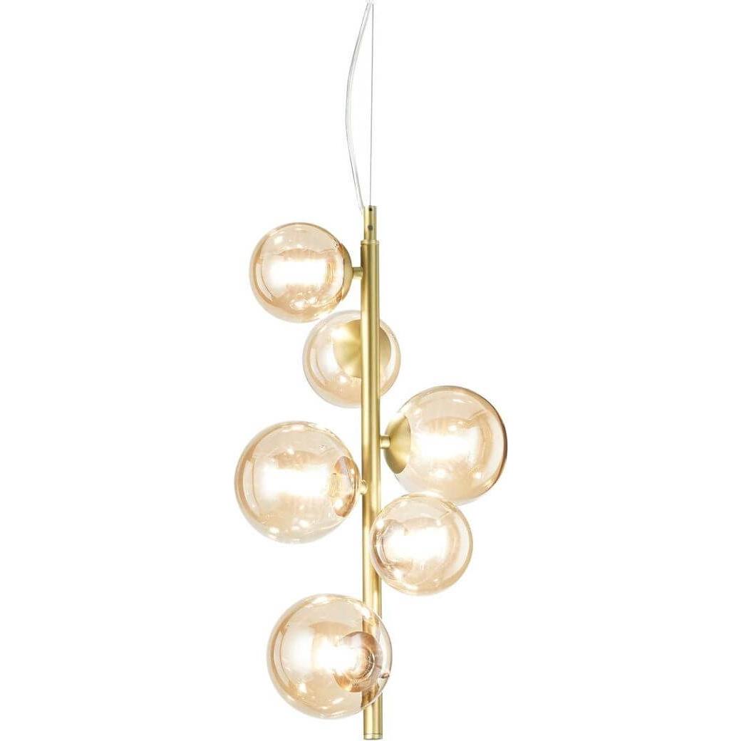 Ideal lux, Pendelleuchte, PERLAGE G9 Pendelleuchte 6x ⌀260mm dimmbar Amber warmweiss 317793 (G9, 370 lm)