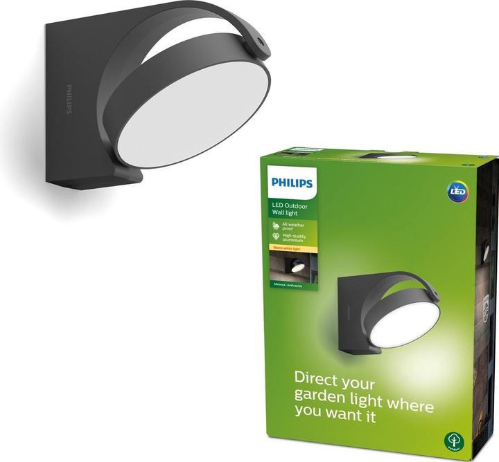 Image du produit Philips Mimosa mur 7W Anthr. 2700K (630 lm)