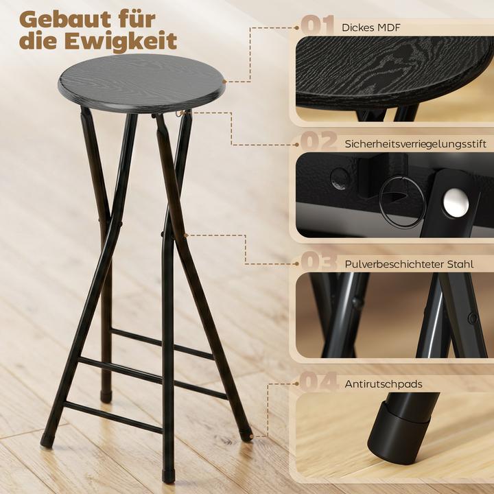 Produktbild Homcom Barhocker MDF, Stahl Schwarz
