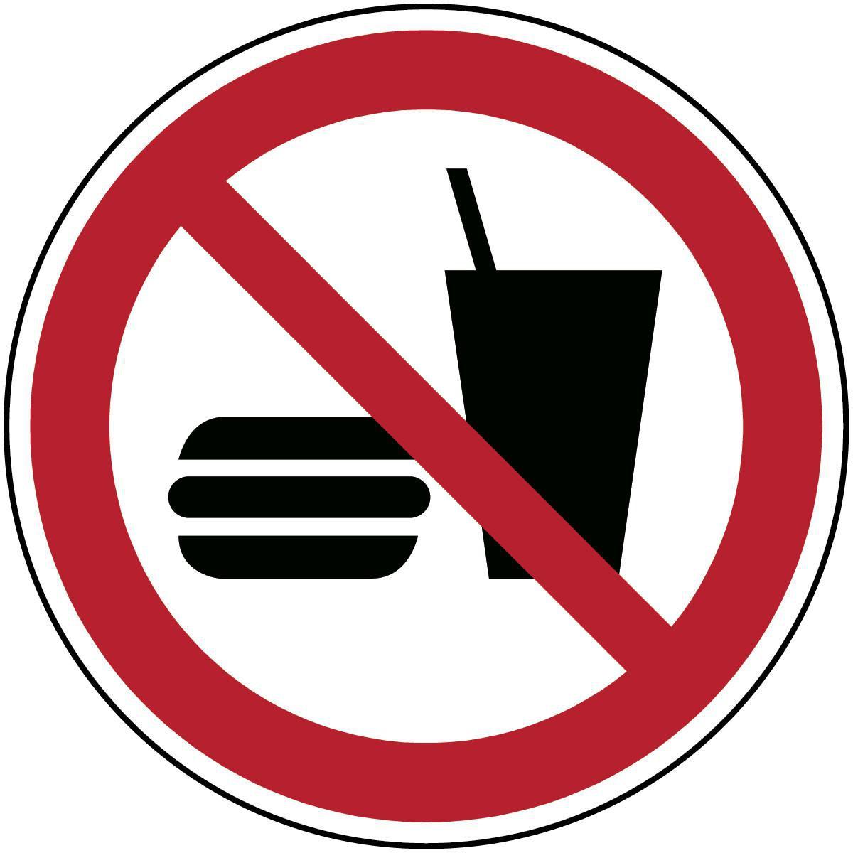 Brady, Etiketten, ISO-Sicherheitsschild - Essen und Trinken verboten
