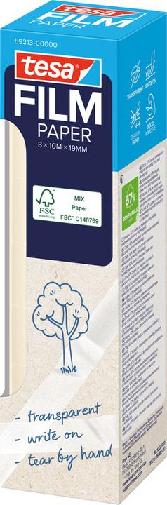 Produktbild tesa tesafilm Papier Klebeband 10m 19mm 8 Rollen Turm (19 mm)