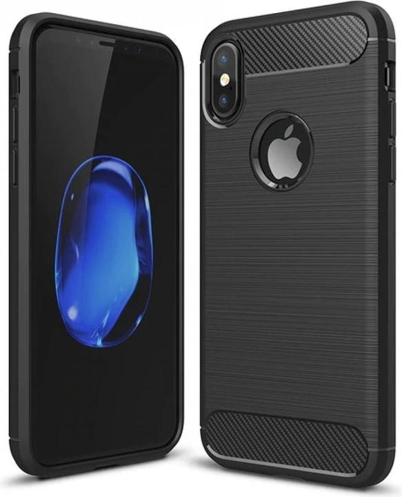 Actual product image Screenguard Apple iPhone XS Case Carbon Brushed Soft TPU (Apple iPhone XS)