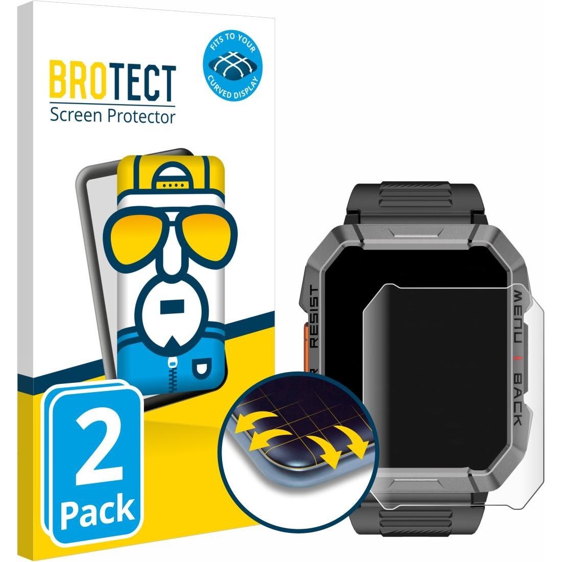 BROTECT Fullscreen Schutzfolie Displayschutz Folie Klar Transparent, Smartwatch Schutzfolie, Transparent