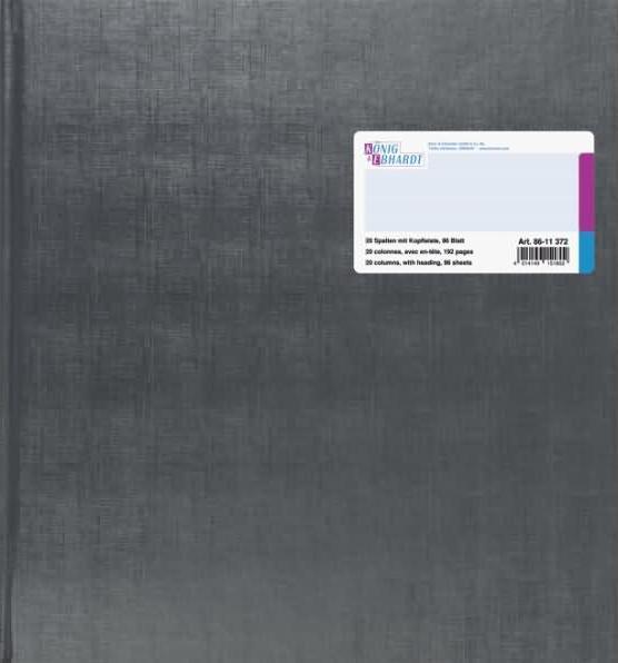 König & Ebhardt Geschäftsbuch 27,7x25,8cm 96 Blatt 20 Spalten Deckenband (96 x)