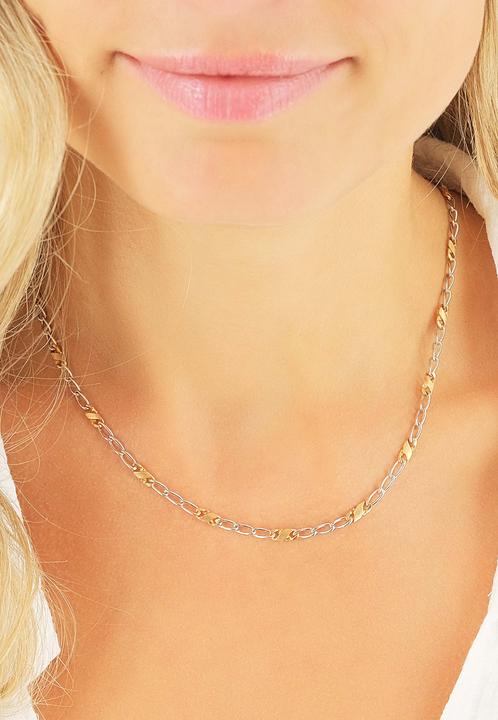 Produktbild Muau 8er-Kette (Satiniert, 18K 750, Gold Poliert, 45 cm)