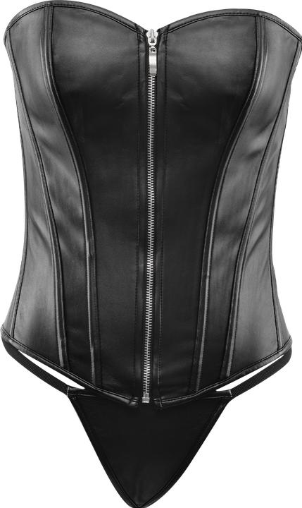 Actual product image Amorable by Rimba Korsett mit Reissverschluss – Schwarz, Silber (L, M, S)