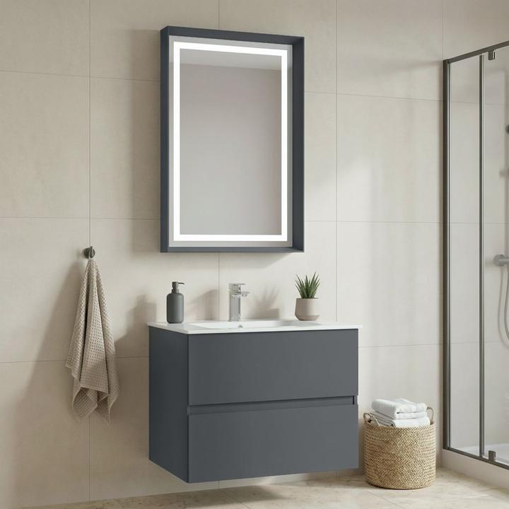 Actual product image Homitis Nest 71 v2 Bathroom Cabinet With Sink & Mirror Set (2 Pieces)