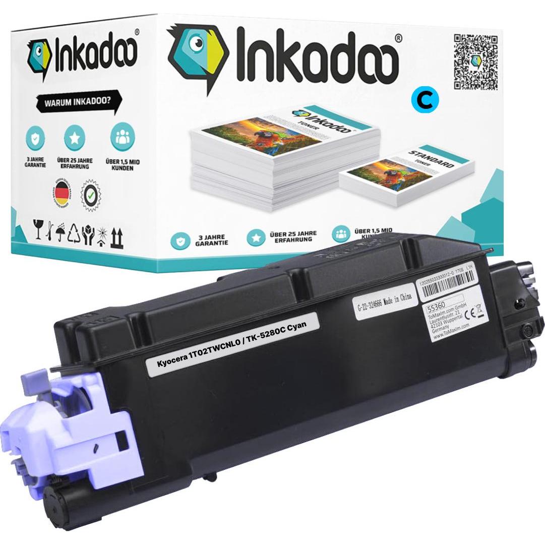 Inkadoo, Toner, Toner kompatibel zu Kyocera 1T02TWCNL0 / TK-5280C Toner, cyan Cyan (C)