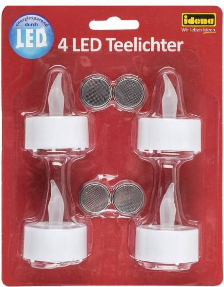 Image du produit Idena Bougies à réchaud LED 4p. avec piles au lithium (4 x)