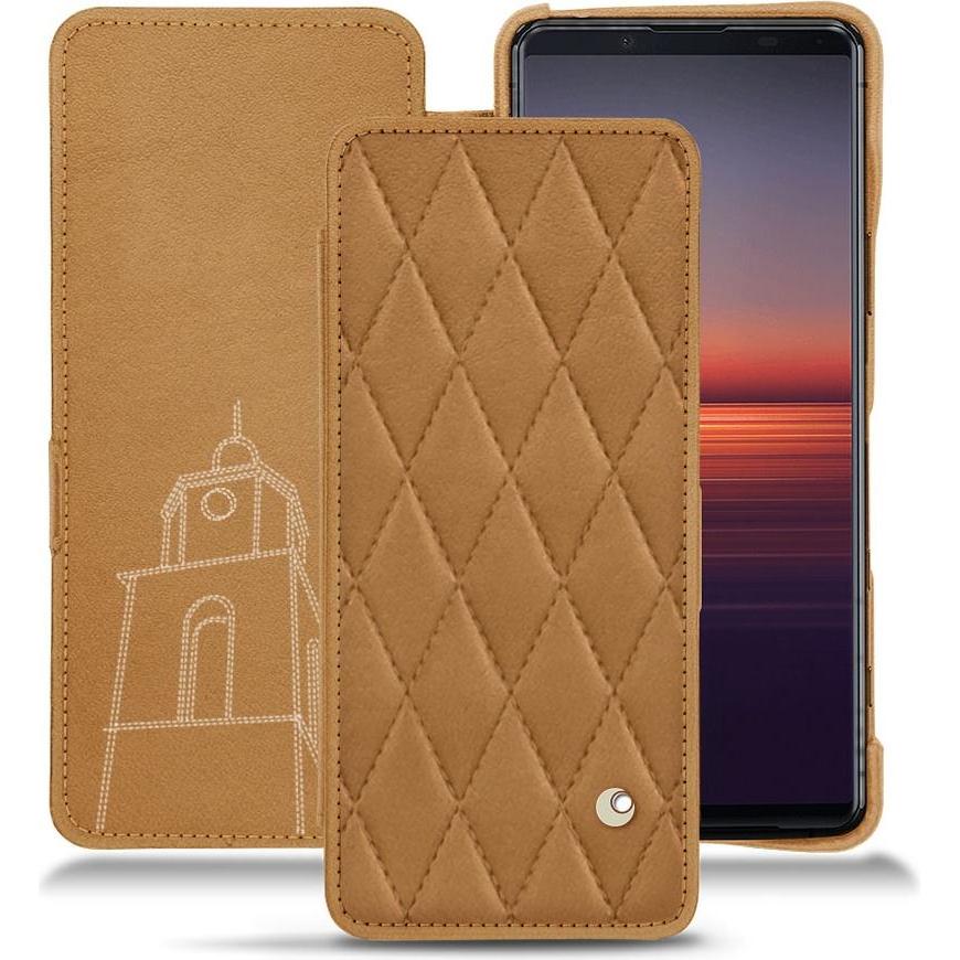 Noreve Lederschutzhülle horizontal (Sony Xperia 5 II), Smartphone Hülle, Braun