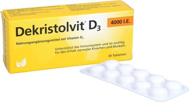 Image du produit Dekristolvit D3 4000 I.U. en comprimés, 30 comprimés (30 pièce(s), Cachets)