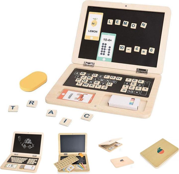 Produktbild Tooky Toy Laptop-Zubehör aus Holz, Puzzle, Science Literek Written Dry Table 58 e.