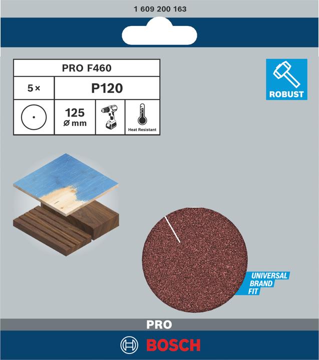 Actual product image Bosch Professional Zubehör PRO F460 sanding sheet, 125 mm, G120 (120)