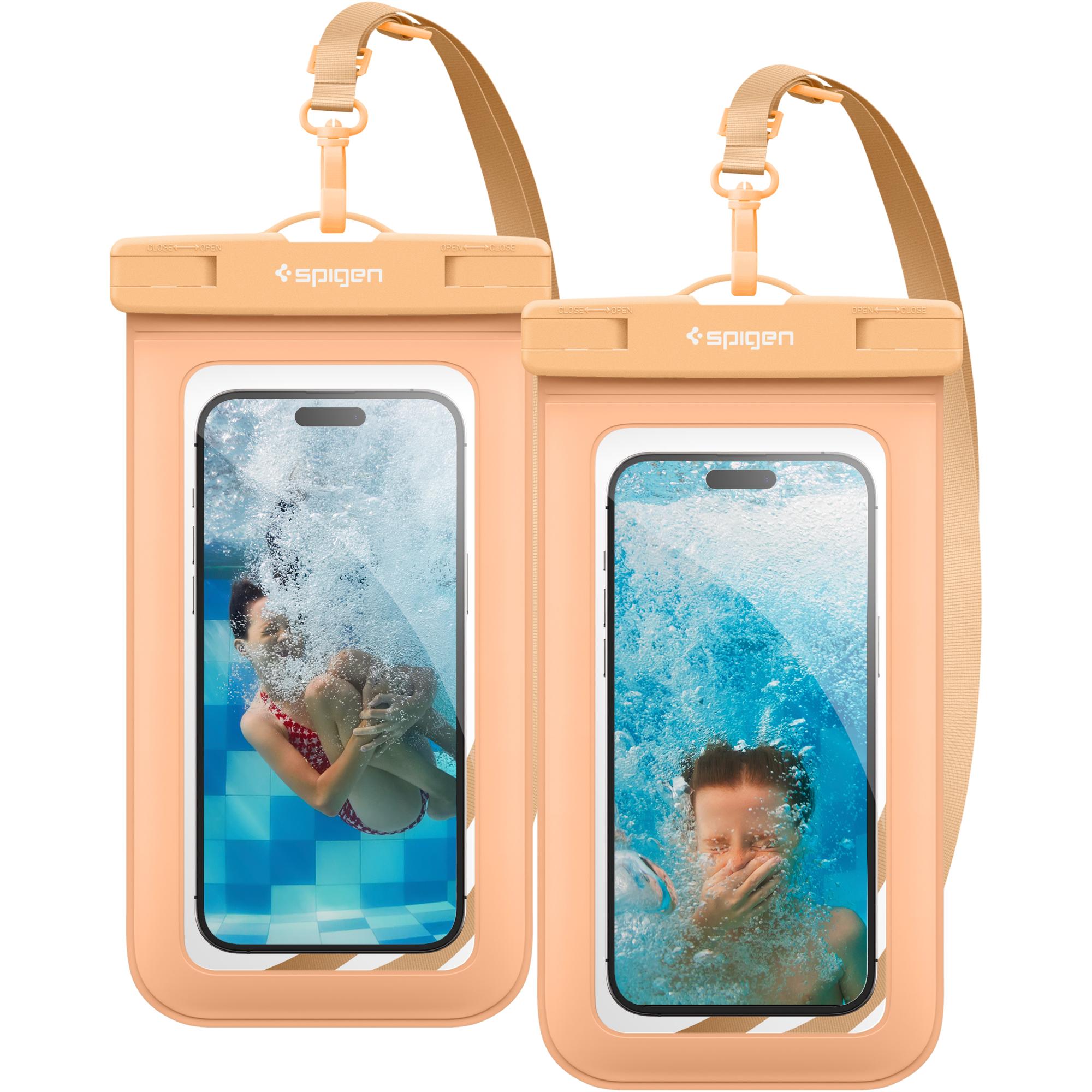Spigen Aqua Shield Waterproof Case A601 2 Pack, apricot ACS06014 (Universal), Smartphone Hülle, Orange