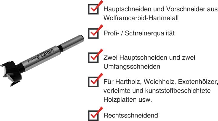 Actual product image Paulimot Kunstbohrer, hartmetallbestückt Ø 22 x 90 mm (4-22 millimetres)