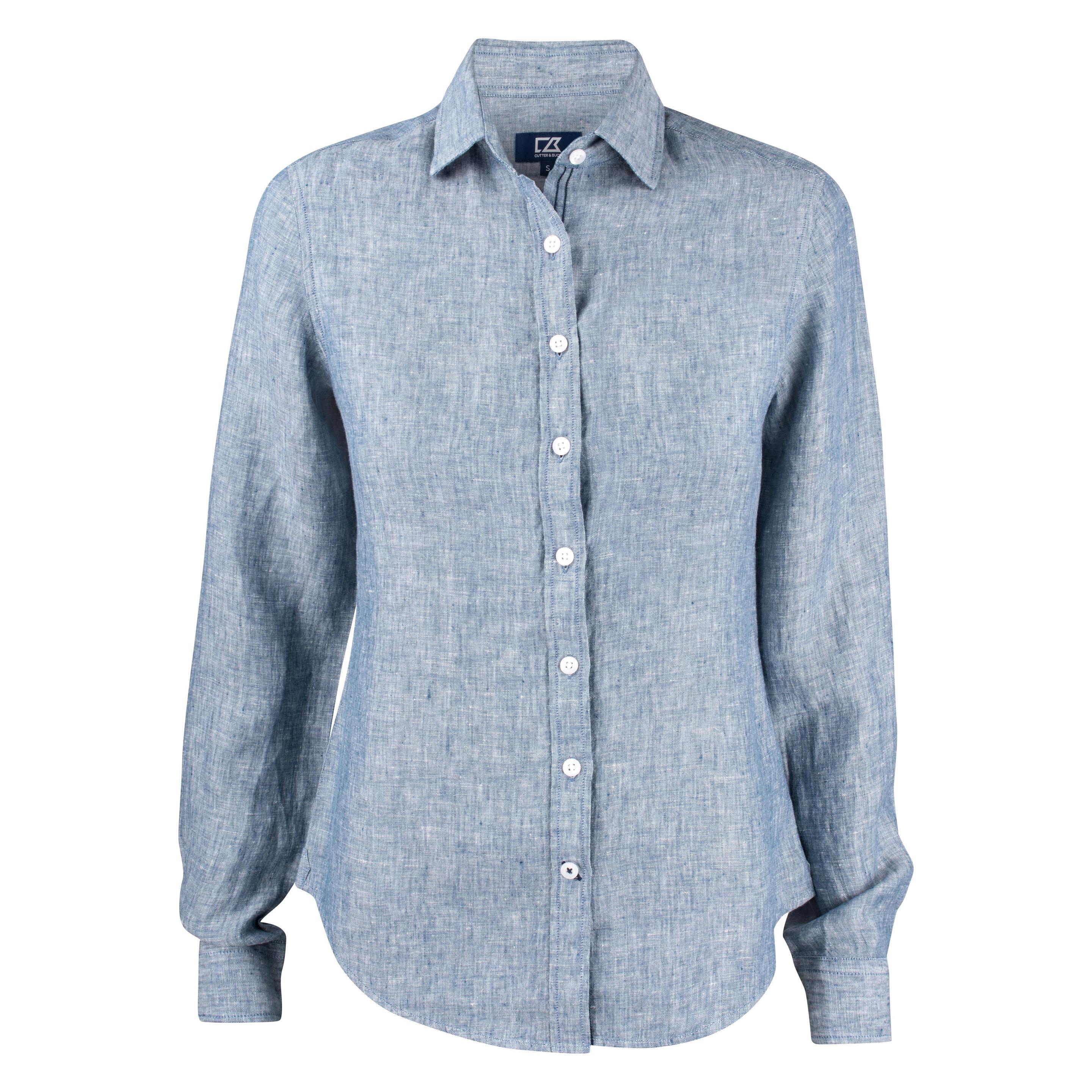 Cutter & Buck, Damen, Hemden, Summerland Linen Shirt Ladies, Blau, (M)