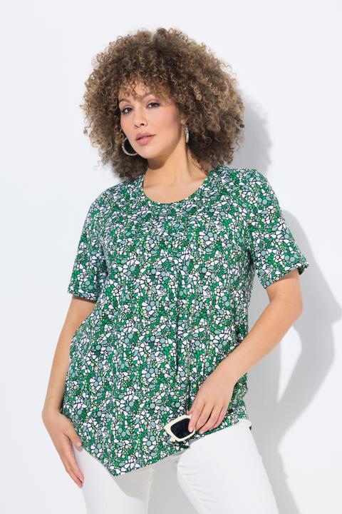 Produktbild Ulla Popken T-Shirt, Zipfelsaum, A-Linie, Biesen, Rundhals, Halbarm (50, 52)