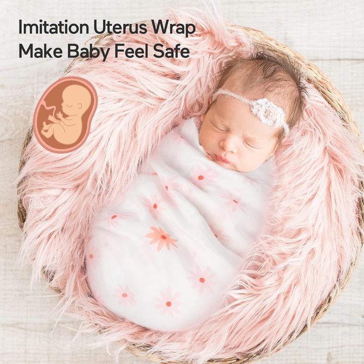 Actual product image Momcozy Muslin Swaddle Blanket 4 Pack (120 cm, 120 cm)