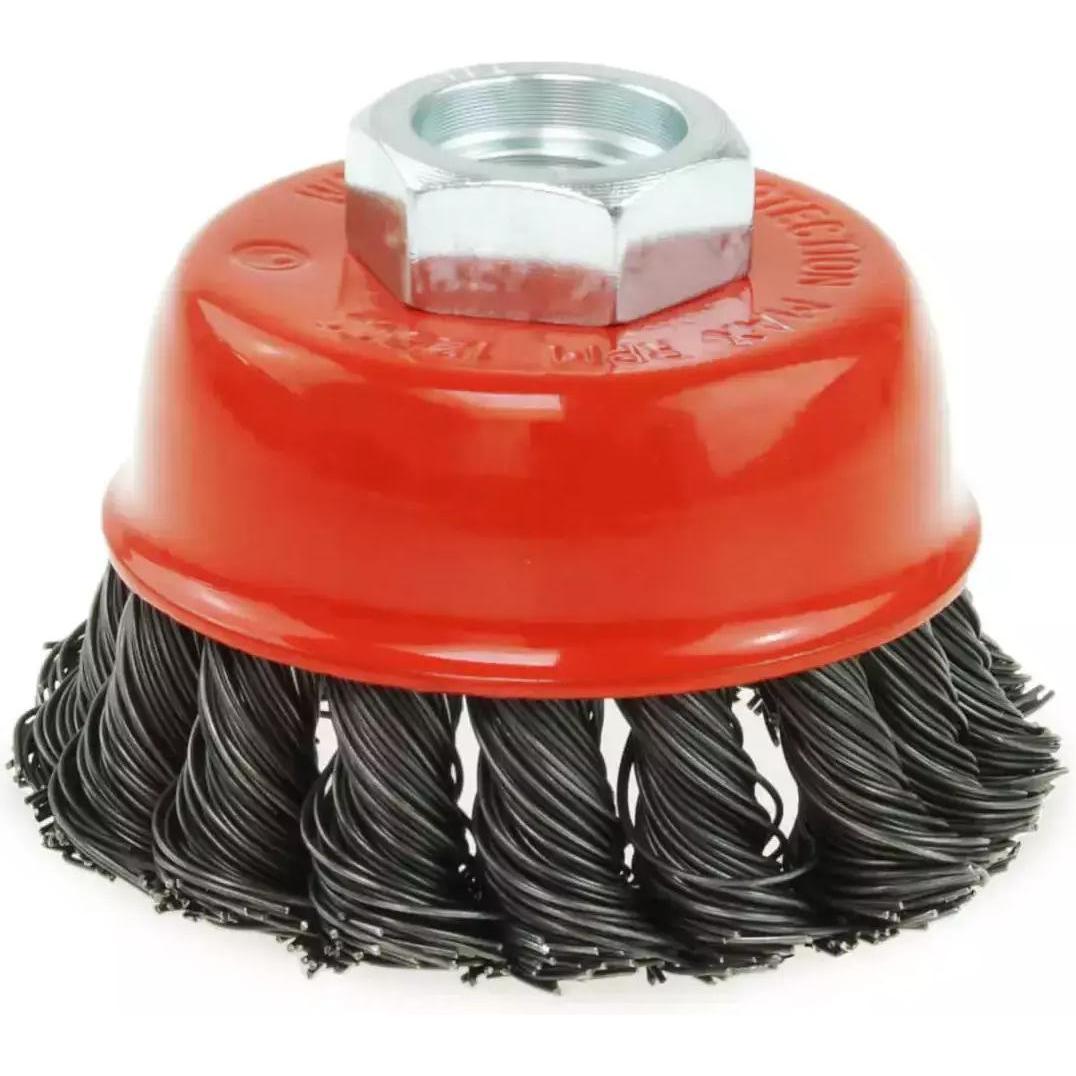 Dedra, Schleifmittel, Wire rear brush, steel 100 mm M14 twisted wire (F37-100)