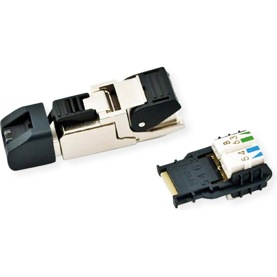 Thumbnail - Telegärtner RJ45 Plug MFP8 T568 B Cat 6A, Elektronikkabel + Stecker, Schwarz, Silber