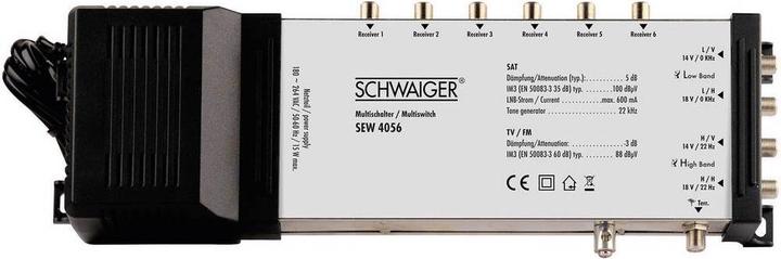 Image du produit Schwaiger Installation SAT 80 cm 6 participants Quattro-LNB (sans switch) tuile-rouge avec multiswitch 5/6 (Antenne parabolique, DVB-S / -S2)