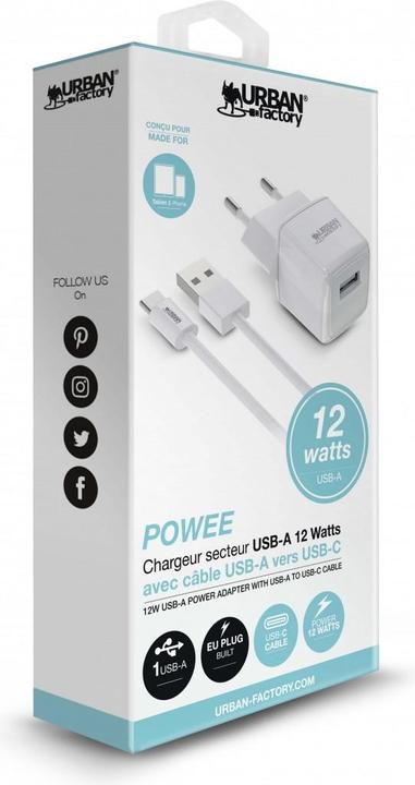 Immagine prodotto Urban Factory Caricatore Da Parete USB-A Da 12 Watt - 1x (12 W)