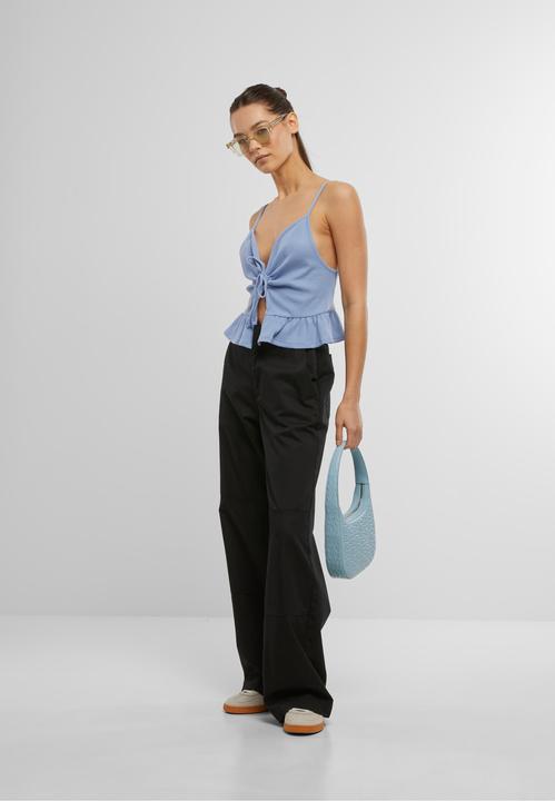 Produktbild Urban Classics Ladies Waffle Pique Ruffle Top - 137877 (L)