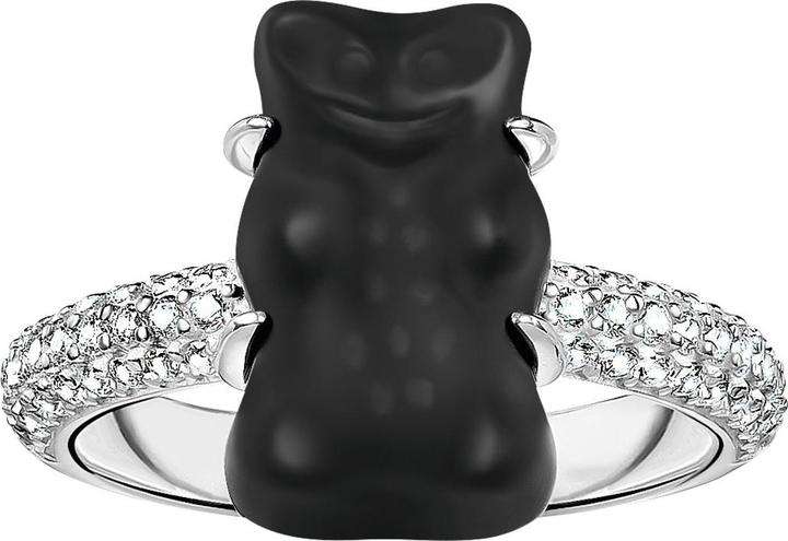 Produktbild Thomas Sabo Ring mit schwarzem Goldbären und Steinen (60, 925 Silber)