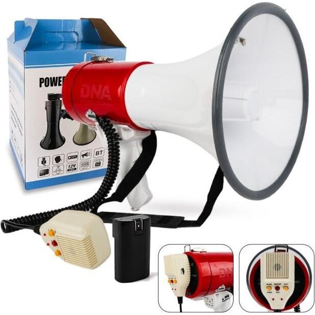 No Name DNA MEGA2 Megafono Amplificatore vocale Sirena USB BT, Amplificatore stereo