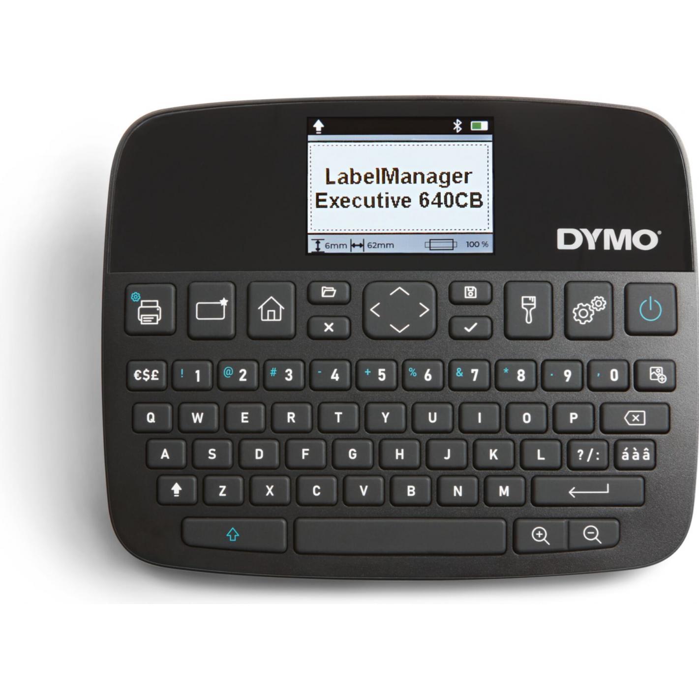Dymo LabelManager 640CB 6/9/12/19/24mm D1-Bänder QWZ Value P, Beschriftungsgerät, Schwarz