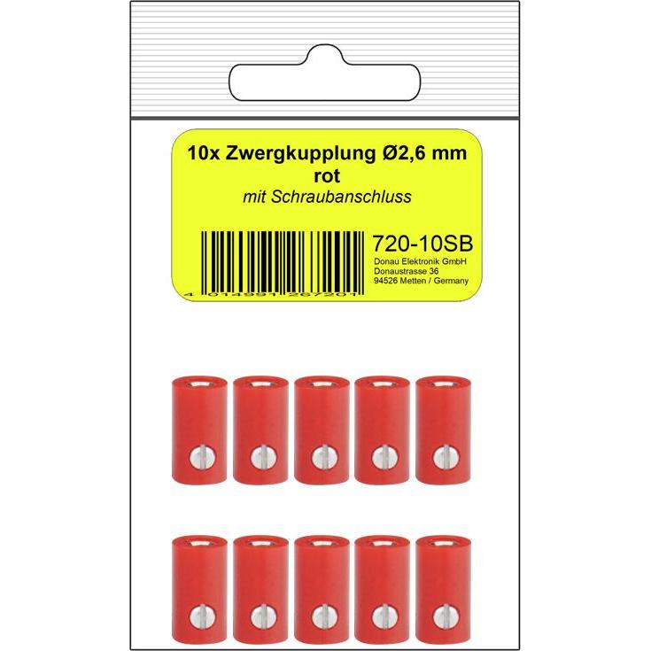 Donau 10 ZWERGKUPPLUNG 2,6mm rot, Elektronikkabel + Stecker, Rot