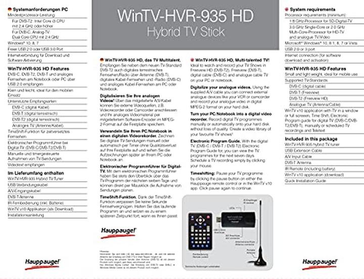 Actual product image Hauppauge WinTV HVR-935HD (USB, DVB-T2, DVB-C, DVB-T)